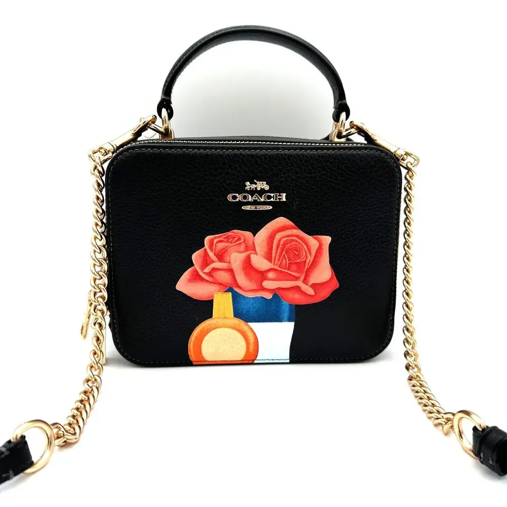 Coach X Tom Wesselmann Box Crossbody Black Leather CQ047 - Picture 2 of 8